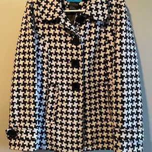 Juniors Houndstooth Pea Coat
